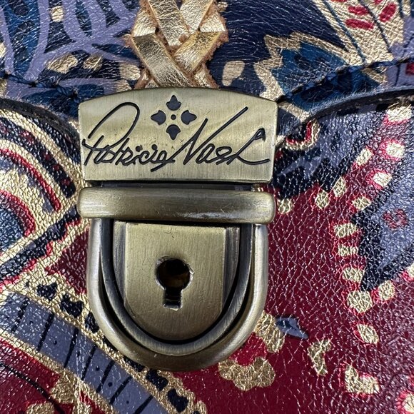 Patricia Nash Floral Leather Crossbody Shoulder Bag Purse Removable Strap Clutch - Picture 5 of 12